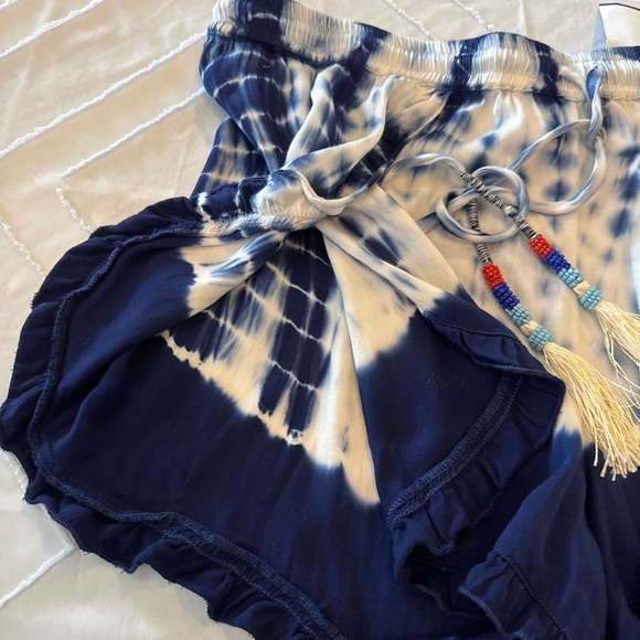 Young Fabulous & Broke High Waist Tie-Dye Shorts - Navy and White - Picture 7 of 12